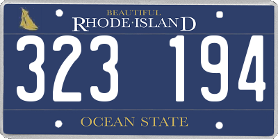 RI license plate 323194