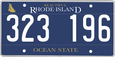 RI license plate 323196