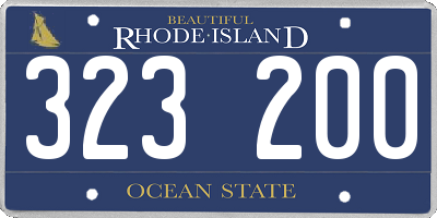 RI license plate 323200