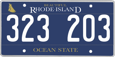 RI license plate 323203