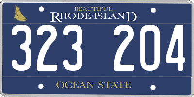RI license plate 323204