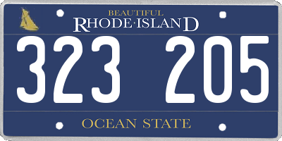 RI license plate 323205