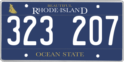 RI license plate 323207