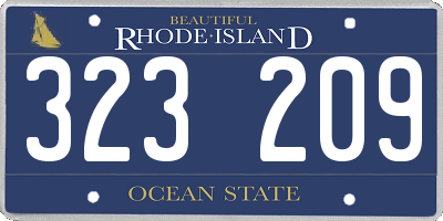 RI license plate 323209
