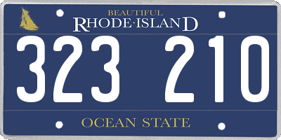 RI license plate 323210