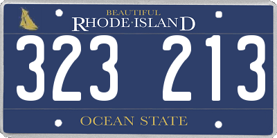 RI license plate 323213