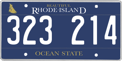 RI license plate 323214