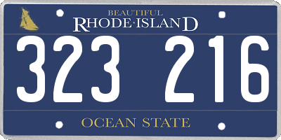 RI license plate 323216