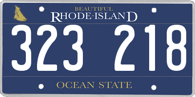RI license plate 323218