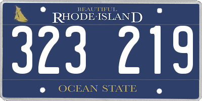 RI license plate 323219