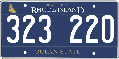 RI license plate 323220