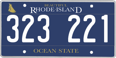 RI license plate 323221
