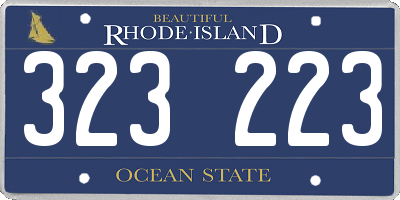 RI license plate 323223
