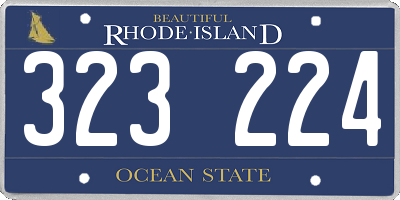 RI license plate 323224