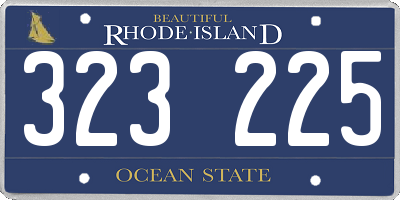 RI license plate 323225