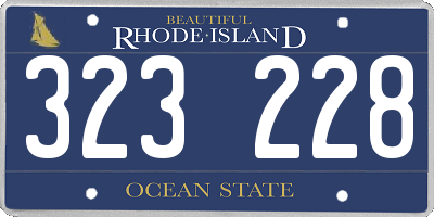 RI license plate 323228