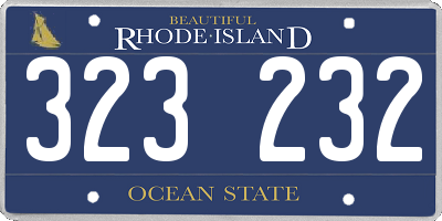 RI license plate 323232