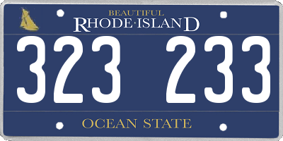 RI license plate 323233