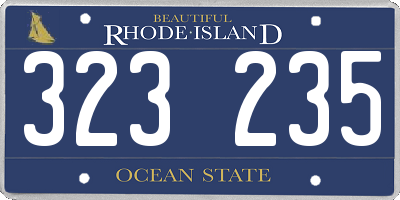 RI license plate 323235
