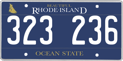 RI license plate 323236