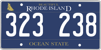 RI license plate 323238
