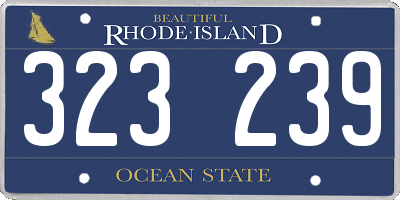 RI license plate 323239