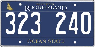 RI license plate 323240