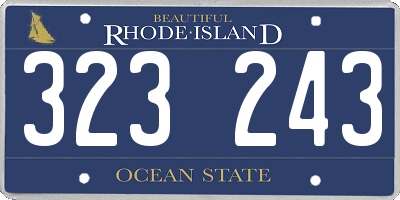 RI license plate 323243