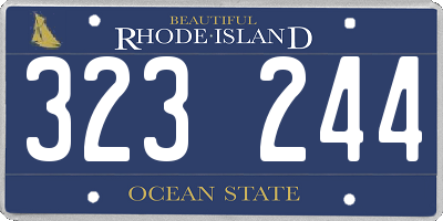 RI license plate 323244