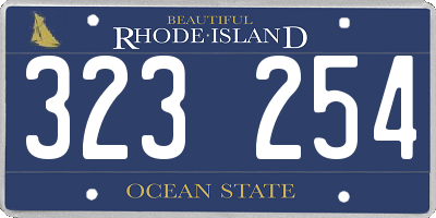 RI license plate 323254