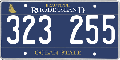 RI license plate 323255