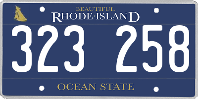 RI license plate 323258