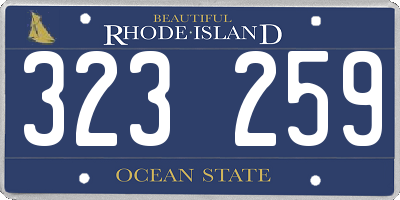 RI license plate 323259