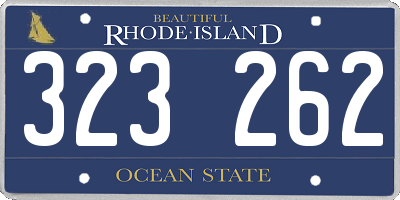 RI license plate 323262