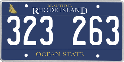 RI license plate 323263