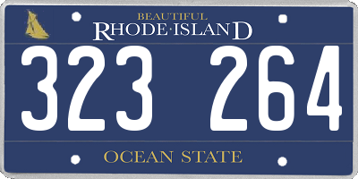 RI license plate 323264