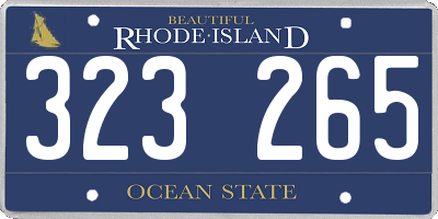 RI license plate 323265