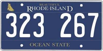 RI license plate 323267