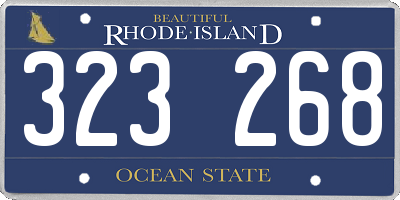 RI license plate 323268