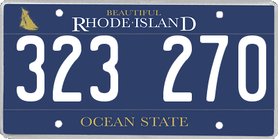 RI license plate 323270