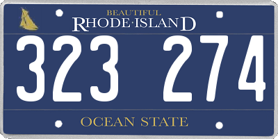 RI license plate 323274