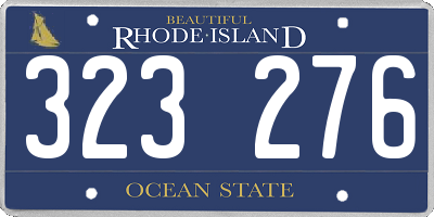 RI license plate 323276