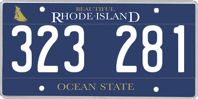 RI license plate 323281