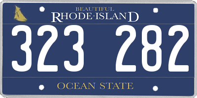 RI license plate 323282