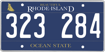 RI license plate 323284