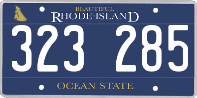 RI license plate 323285