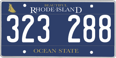 RI license plate 323288