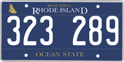 RI license plate 323289