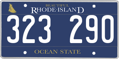 RI license plate 323290