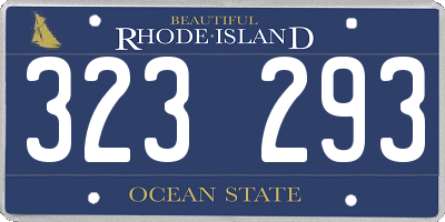 RI license plate 323293